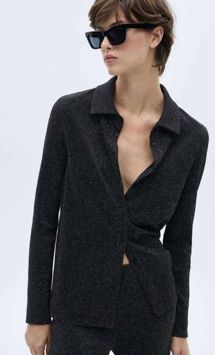 Mango Işılıtılı Kadın Tirko Gömlek XS