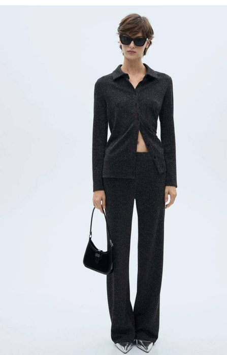 Mango Işılıtılı Kadın Tirko Gömlek XS