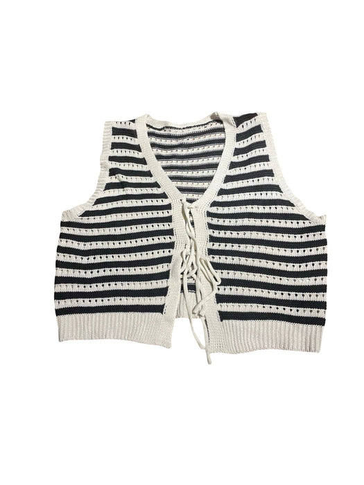 Çizgili Kadın Triko Yelek S