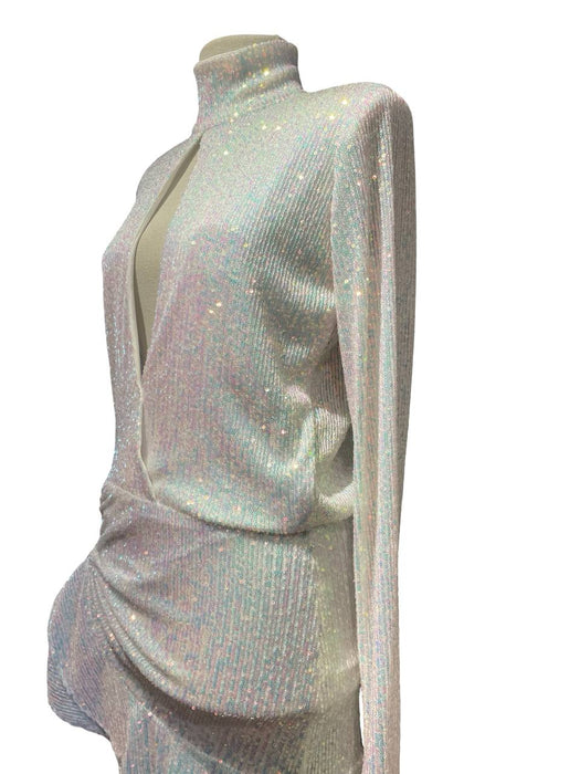 Beyaz Payetli Kadın Elbise S