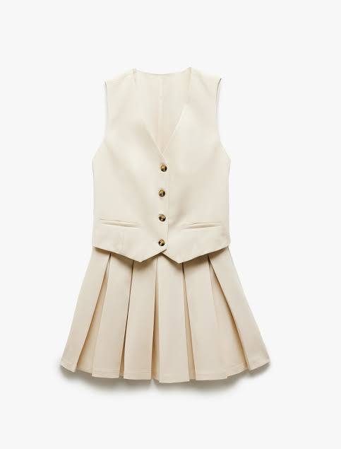 Zara Ekru Kadın Mini Elbise XS