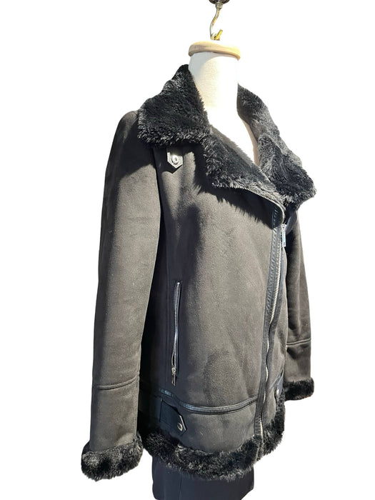 Pull&Bear Siyah Kadın Kürk Yaka Ceket M