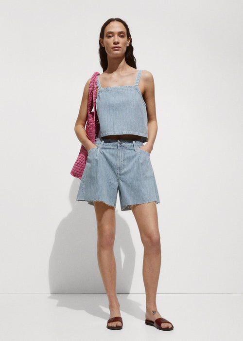 Mango Mavi Kadın Kot Bluz XS