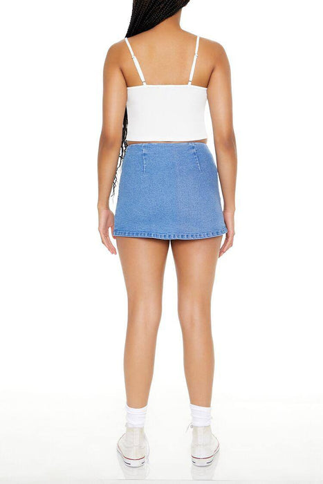 Forever 21 Denim Kadın Pliseli Mini Etek XS