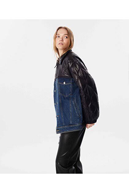 Twist Siyah Kadın Capitone Denim Ceket S