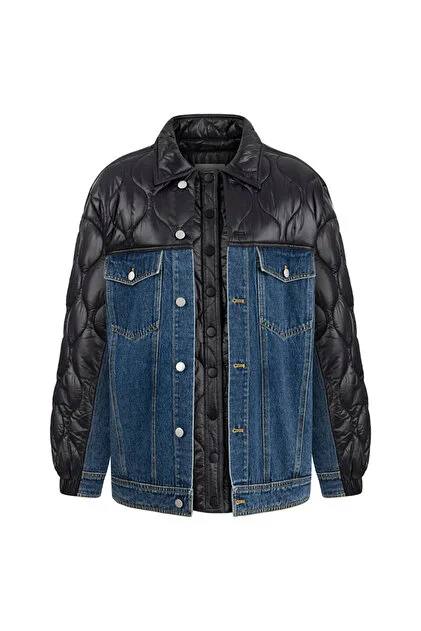 Twist Siyah Kadın Capitone Denim Ceket S