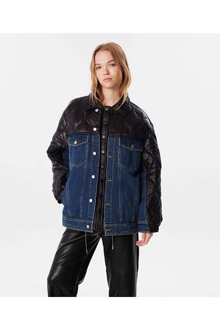 Twist Siyah Kadın Capitone Denim Ceket S