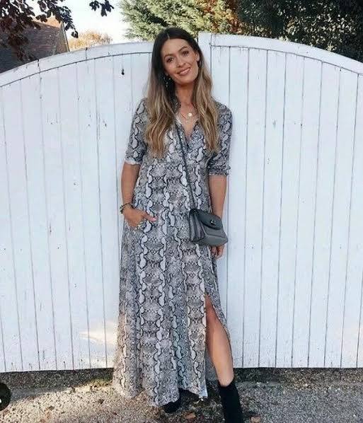 Zara Yılan Derisi Desenli Kadın Elbise XL