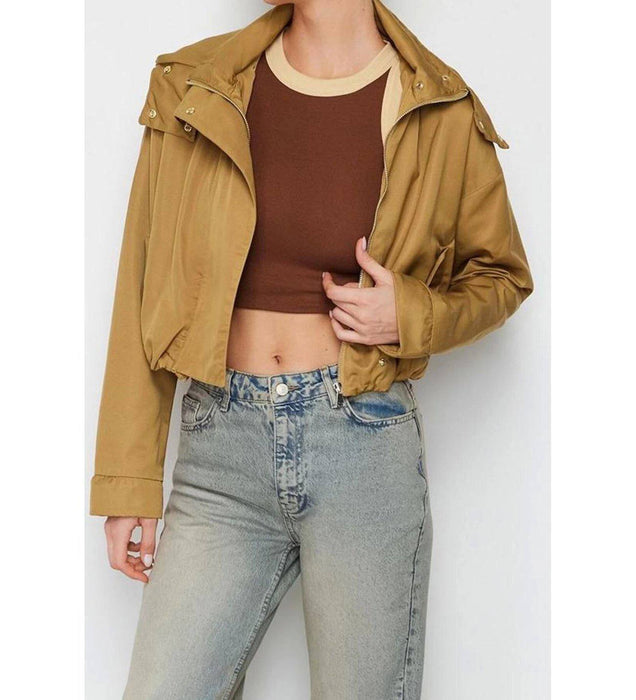 Trendyol Bej Kadın Crop Ceket S