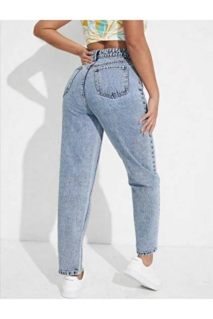 Trendyol Mavi Kadın Pantolon XS