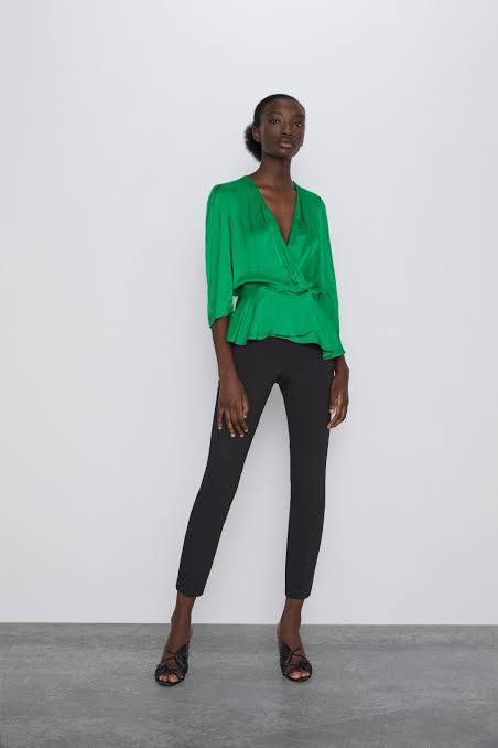 Zara Yeşil Kadın Bluz XS