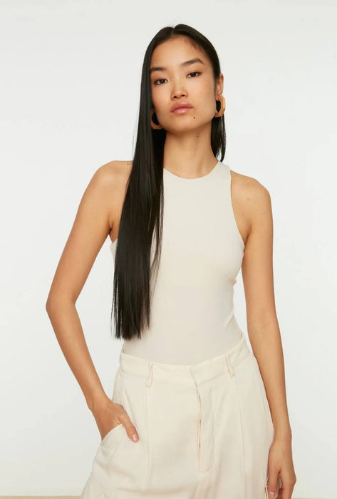 Trendyol Bej Kadın Bodysuit S