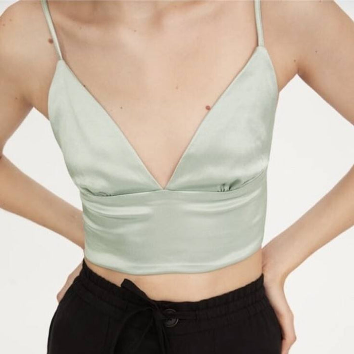 Zara Açık Yeşil Kadın Bralet XS