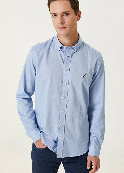 Beymen Club Mavi Slim Fit Erkek Gömlek S