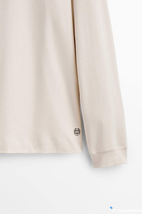 Massimo Dutti Krem Erkek Sweatshirt S