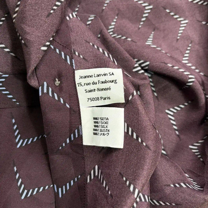Lanvin Bordo Erkek İpek Gömlek S