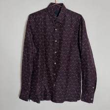 Lanvin Bordo Erkek İpek Gömlek S