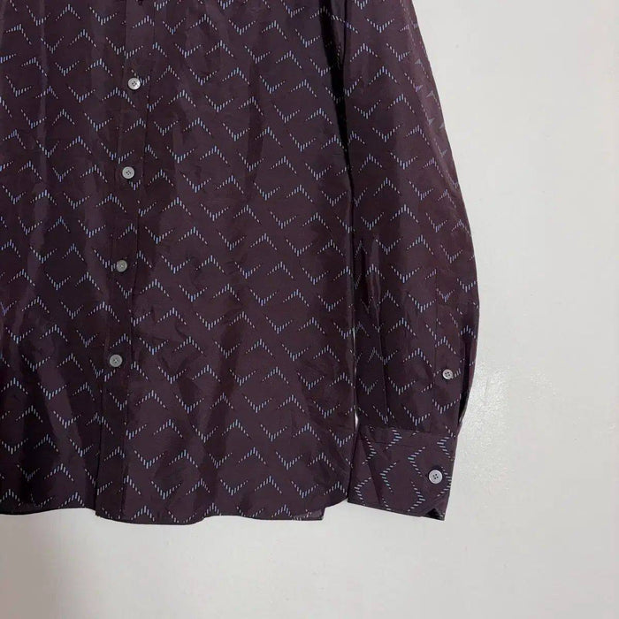 Lanvin Bordo Erkek İpek Gömlek S