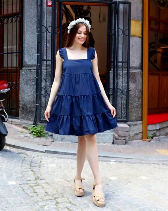 Fabrika Lacivert Kadın Elbise S