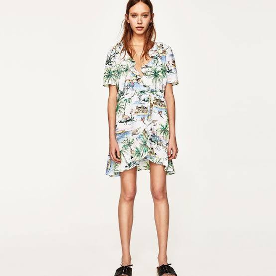 Zara Çok Renkli Kadın Elbise S