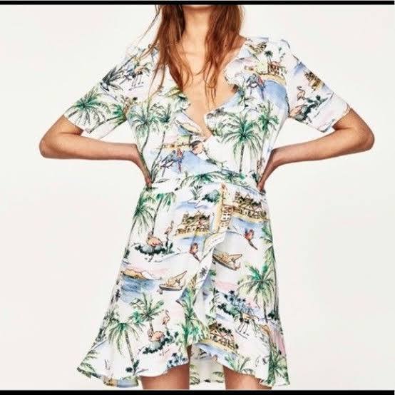 Zara Çok Renkli Kadın Elbise S