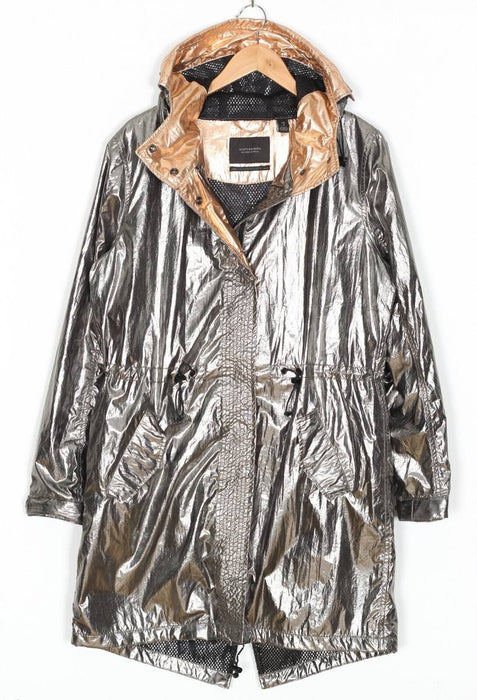 Scotch & Soda Metalik Gri Kadın Trençkot M