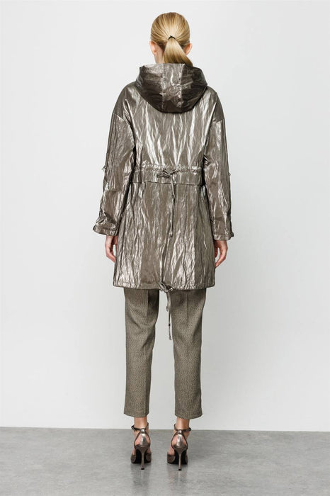 Scotch & Soda Metalik Gri Kadın Trençkot M