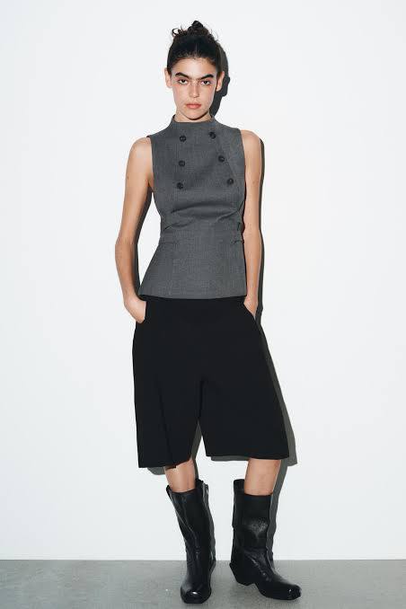 Zara Antrasit Kadın Bluz M