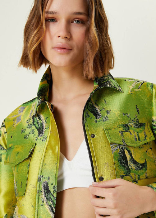 Network Yeşil Kadın Desenli Ceket XS