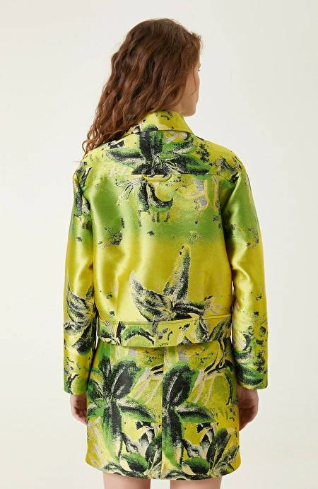 Network Yeşil Kadın Desenli Ceket XS