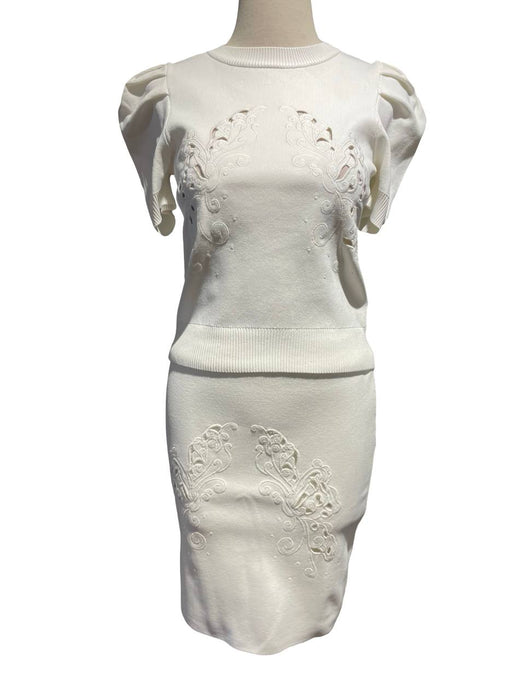 Joinus Beyaz Kadın Triko Etek S/M