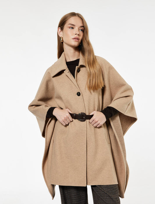 Koton X Sima Tarkan - Pelerin Kaban Kemerli Oversize Kaşe S/M