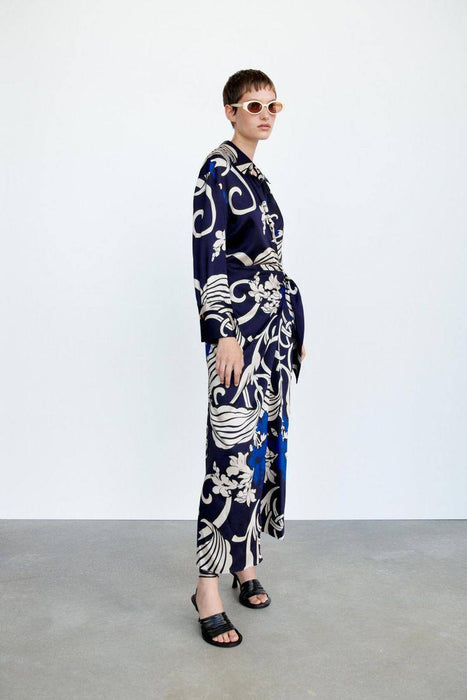 Zara Lacivert Kadın Elbise XS