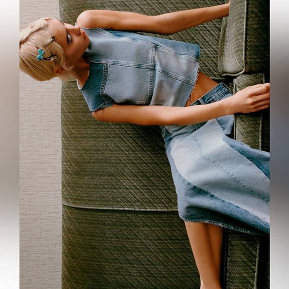 Zara Mavi Kadın Etek S