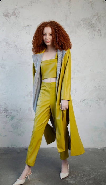 Minimalist Yeşil Kadın Pantolon S