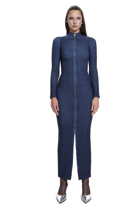 Khela The Label  Indigo Kadın Fermuarlı Elbise XS
