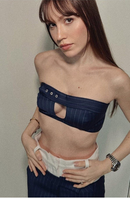 Cekette Lacivert Kadın Top S