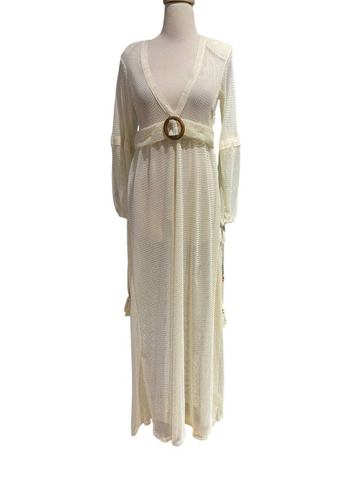 Lamperos Ekru Kadın Plaj Elbisesi S