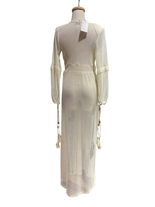 Lamperos Ekru Kadın Plaj Elbisesi S