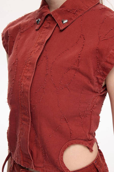 Les Benjamins Bordo Kadın Yelek M