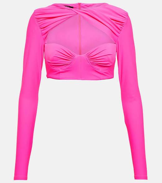 Alex Perry Pembe Kadın Crop Top S