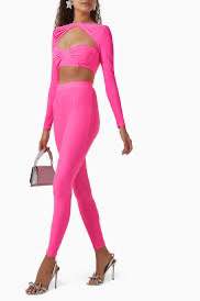 Alex Perry Pembe Kadın Crop Top S