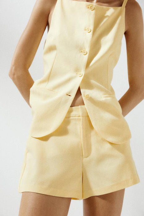 Zara Sarı Kadın Şort M