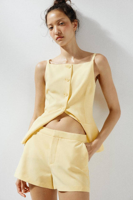 Zara Sarı Kadın Şort M