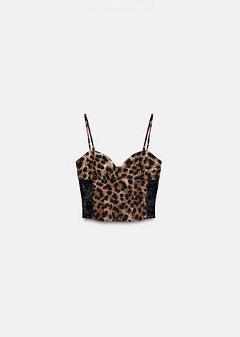 Zara Leopar Kadın Top XS