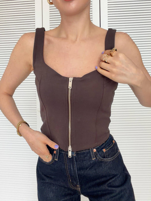 Zara Kahverengi Kadın Top S
