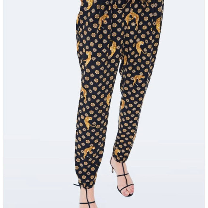 Zara Siyah Kadın Kaplan Desenli Pantolon XS