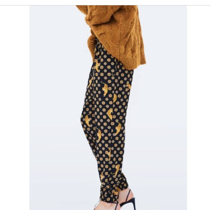 Zara Siyah Kadın Kaplan Desenli Pantolon XS