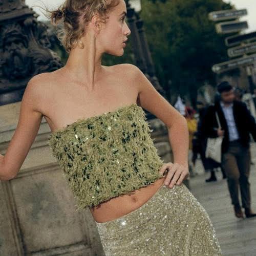 Zara Yeşil Kadın Top XS