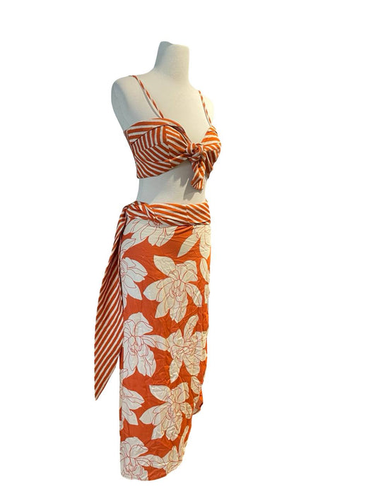 Muun Çok Renkli  Etek Crop Takım XS